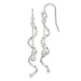 Image of 45mm Sterling Silver Polished Twisted Dangle Earrings QE14792