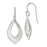 Image of 36mm Sterling Silver Polished Teardrop Dangle Earrings QE12058