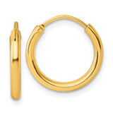 Image of 15mm Sterling Silver Gold-tone Polished 2mm Hoop Earrings QE4365GP