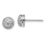 Image of 7mm Sterling Silver Rhodium-plated Diamond Post Earrings QE12640