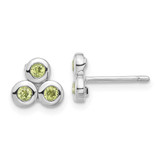 Image of 7.59mm Sterling Silver Rhodium-plated Peridot Post Earrings QE17758PE