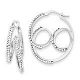 Image of 30mm Sterling Silver Stellux Crystal Twisted Hoop Earrings QE9474