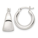Image of 17.35mm Sterling Silver Polished & Tapered Round Hoop Earrings QE15937
