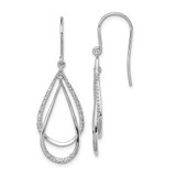 Image of 39mm Sterling Silver Rhodium-plated Diamond Dangle Earrings QE10586