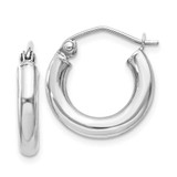 Image of 17mm Sterling Silver Rhodium-plated 3mm Round Hoop Earrings QE4397