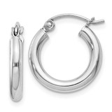 Image of 17mm Sterling Silver Rhodium-plated 2.5mm Round Hoop Earrings QE4382