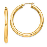Image of 42mm Sterling Silver Flash Gold-plated 4mm Round Hoop Earrings QE817GP