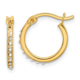 Image of Sterling Silver Gold-plated Diamond Mystique Hoop Earrings QDF202