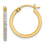 Image of Sterling Silver Gold-plated Diamond Mystique Hoop Earrings QDF207