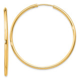 Image of 45mm Sterling Silver Flash Gold-plated 2mm Endless Hoop Earrings QE4373GP