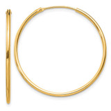 Image of 30mm Sterling Silver Flash Gold-plated 1.3mm Endless Hoop Earrings QE4356GP