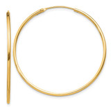 Image of 35mm Sterling Silver Flash Gold-plated 1.3mm Endless Hoop Earrings QE4357GP