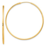 Image of 40mm Sterling Silver Flash Gold-plated 1.3mm Endless Hoop Earrings QE4358GP