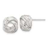 Image of 11.9mm Sterling Silver Polished and Textured Love Knot Post Earrings QE17476