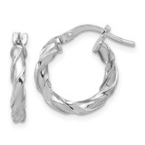 Image of 18.5mm Sterling Silver Rhodium-plated Polished Twisted Hoop Earrings QE16823