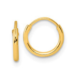 Image of 9.5mm Sterling Silver Gold-tone 1.3mm Polished Endless Hoop Earrings QE4345GP