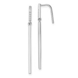 Image of 37.29mm Sterling Silver Rhodium-plated Polished CZ Bar Dangle Earrings QE16234