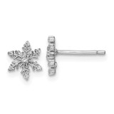 Image of 7.7mm Sterling Silver Rhodium-plated Polished CZ Snowflake Post Earrings QE16114