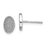 Image of 8.8mm Sterling Silver Rhodium-plated Enamel Glitter Fabric Oval Post Earrings QE13286