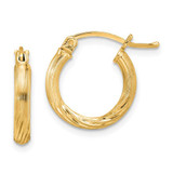 Image of 17mm Sterling Silver Flash Gold-plated 2.5mm Polished/Satin Diamond-cut Hoop Earrings QE4429GP