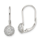 Image of 24mm Sterling Silver CZ Leverback Earrings