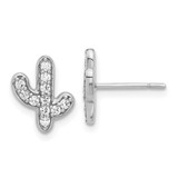Image of 11.3mm Sterling Silver CZ Cactus Post Earrings
