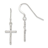 Image of 36mm Sterling Silver Polished Cross Earrings