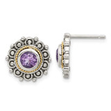 Image of Sterling Silver w/14K Amethyst Post Earrings