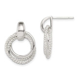 Image of 20.68mm Sterling Silver Twisted Post Dangle Earrings