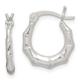 Image of 15mm Sterling Silver Polished Bamboo Hoop Earrings