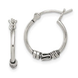 Image of 15mm Sterling Silver Round Antiqued Fancy Earrings