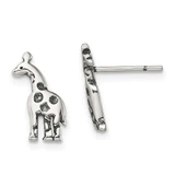 Image of 13.3mm Sterling Silver Antiqued Giraffe Post Earrings