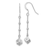 Image of 48.4mm Sterling Silver Dice and Beads Dangle Earrings