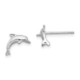 Image of 9.4mm Sterling Silver Polished Dolphin Post Earrings