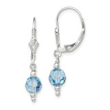 Image of 33mm Sterling Silver Blue Crystal Leverback Earrings