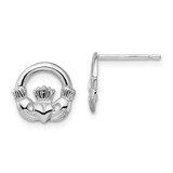 Image of 11mm Sterling Silver Polished Claddagh Post Earrings