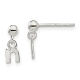Image of 13mm Sterling Silver Polished N Dangle Post Earrings