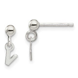 Image of 13mm Sterling Silver Polished V Dangle Post Earrings