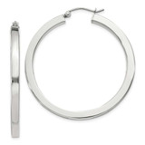 Image of 42mm Sterling Silver 3x40mm Square Tube Hoop Earrings