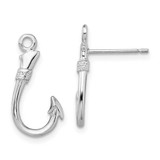 Image of 19mm Sterling Silver Polished Fish Hook Post Earrings