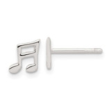Image of 6.45mm Sterling Silver E-coated Music Note Post Earrings