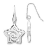 Image of 43mm Sterling Silver Polished Star Dangle Post Earrings