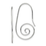 Image of 31mm Sterling Silver Rhodium-plated Hook Swirl Earrings