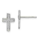 Image of 11.82mm Sterling Silver Glitter Infused Cross Post Earrings