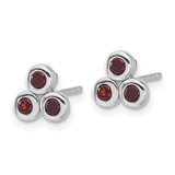 Image of 7.51mm Sterling Silver Rhodium-plated Garnet Post Earrings