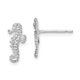 Image of 13.75mm Sterling Silver Polished Mini Seahorse Post Earrings
