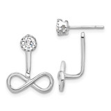 Image of 15.2mm Sterling Silver Drop Infinity Jacket CZ Post Earrings