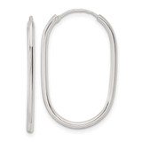 Image of 28.45mm Sterling Silver Polished Endless Oblong Hoop Earrings