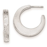 Image of 26mm Sterling Silver Brushed/Diamond-cut Post Hoop Earrings
