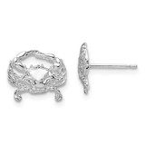 Image of 11mm Sterling Silver Polished Small Blue Crab Post Earrings